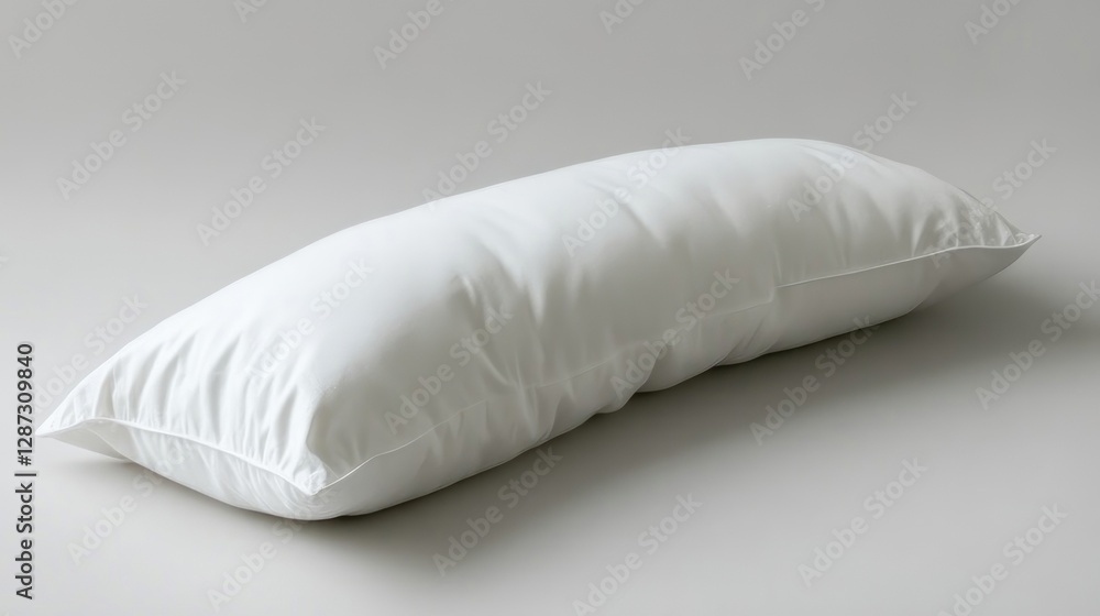 Fototapeta premium White bolster pillow on light gray background