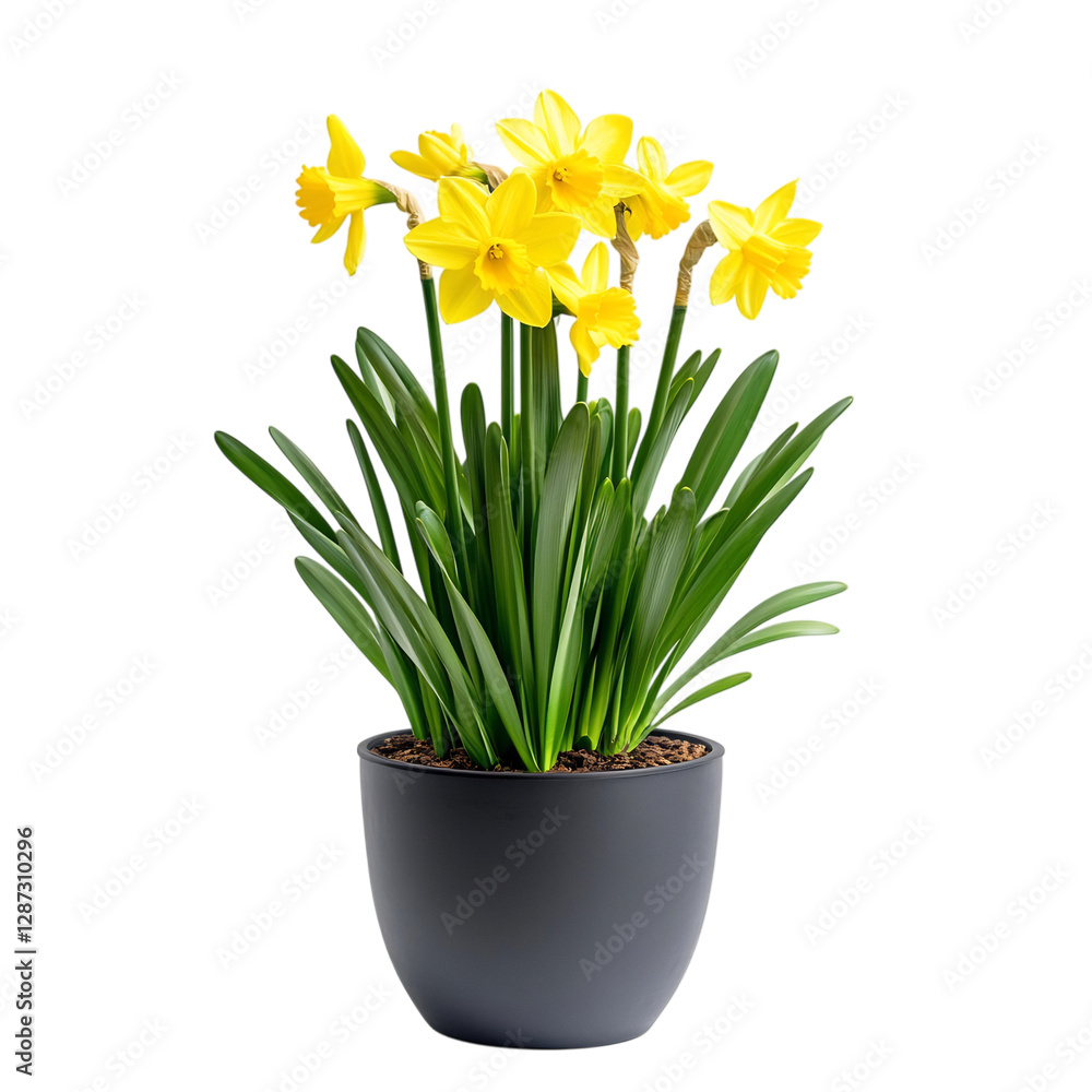 custom made wallpaper toronto digitalA Vibrant Yellow Daffodil Plant with Bright Petals Isolated on Transparent Background