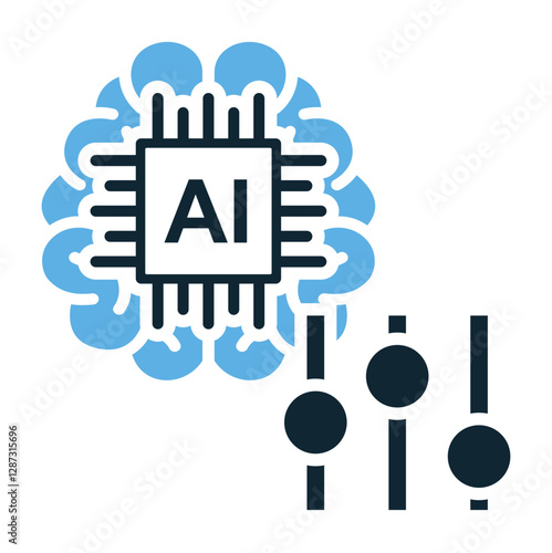 Intelligent control icon vector, representing AI, smart systems, and advanced technology