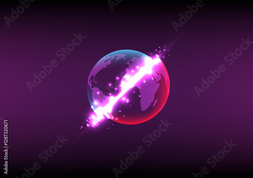 Abstract background with parallel multiverse explosion