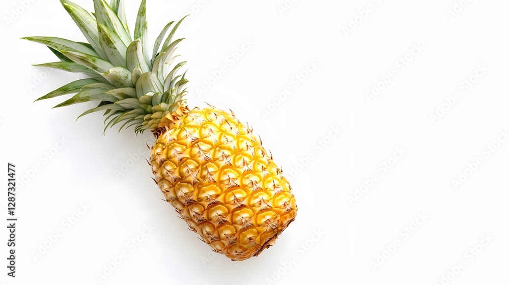 A golden pineapple, clean white background, transparent isolate A golden pineapple, clean white background, transparent isolate