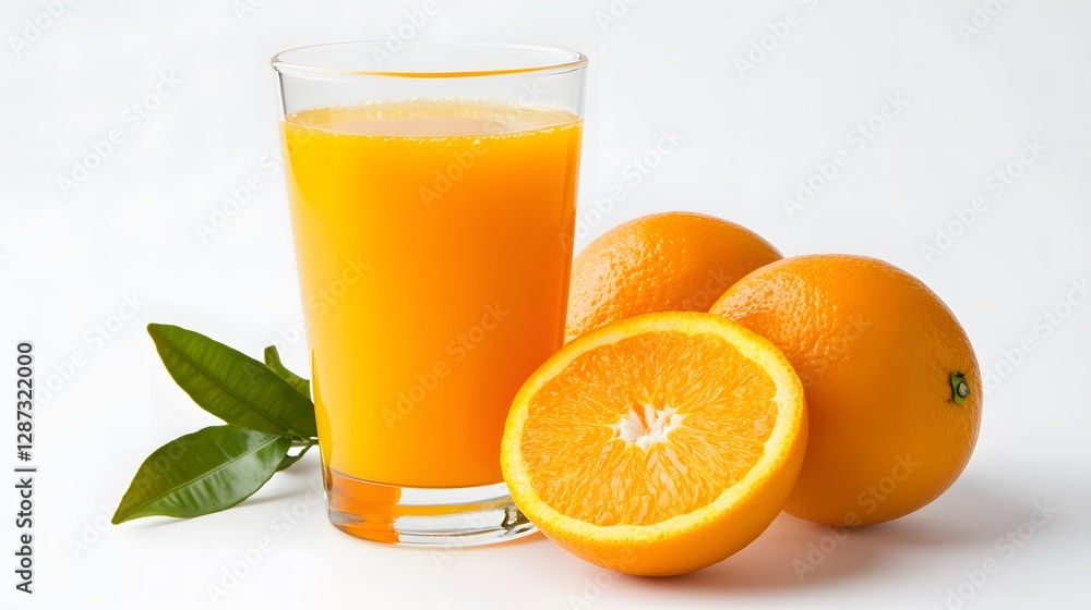 A small glass of fresh orange juice, clean white background, transparent isolate A small glass of fresh orange juice, clean white background, transparent isolate