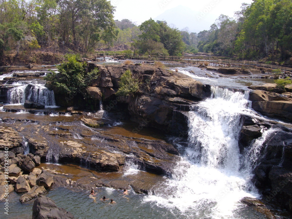 Bolavaen Plateau, Tad Pha-Suam Wasserfall, Laos Bolavaen Plateau, Tad Pha-Suam Wasserfall, Laos