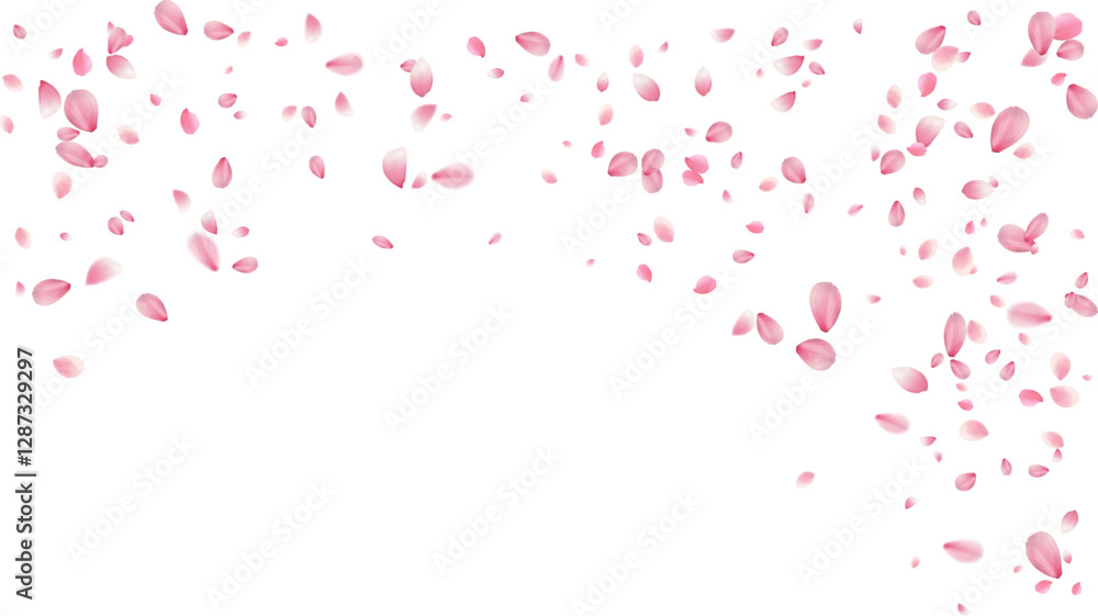 spring banner template cherry blossom Or sakura flying petals vector illustration romantic background with realistic pink cherry flower petals flow or falling motion spring banner template cherry blossom Or sakura flying petals vector illustration romantic background with realistic pink cherry flower petals flow or falling motion