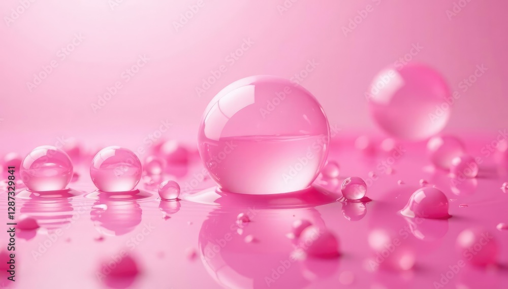 Gentle bubbles float on the surface of a pink liquid, bubbly fun, whimsical scene, pink abstract liquid background Gentle bubbles float on the surface of a pink liquid, bubbly fun, whimsical scene, pink abstract liquid background