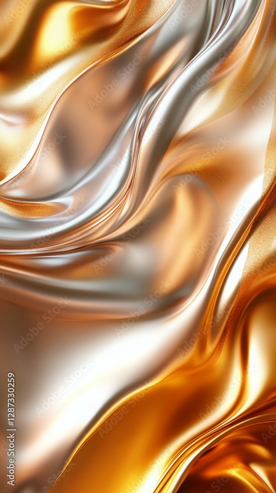 Fototapeta premium Liquid Gold and Silver Abstract