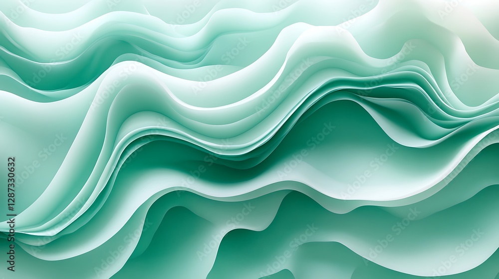 Abstract teal flowing waves Abstract teal flowing waves
