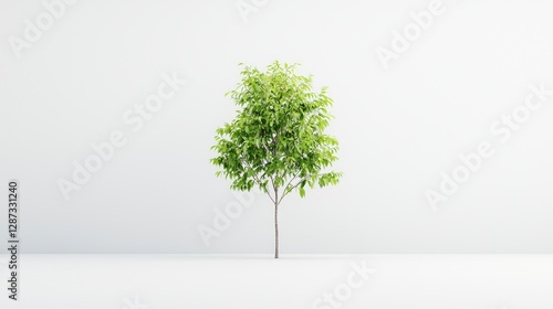 Small tree, white background, minimal design, nature illustration