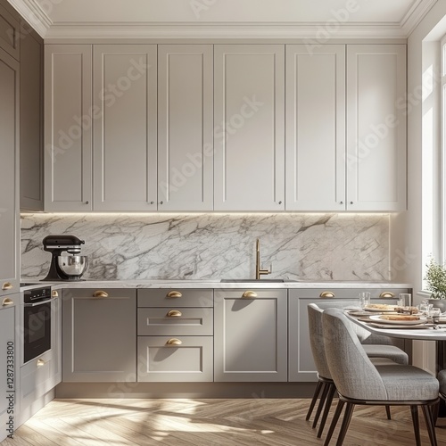 Wallpaper Mural Interior of a bright modern kitchen with dining area Torontodigital.ca