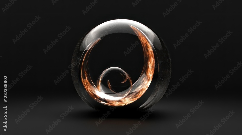 Abstract sphere of fire, dark background Abstract sphere of fire, dark background