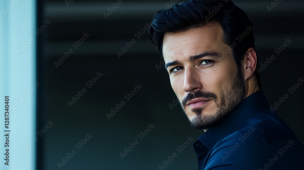 The expression is focused and calm, and the eyes are fixed on the camera, revealing wisdom and determination in the eyes The expression is focused and calm, and the eyes are fixed on the camera, revealing wisdom and determination in the eyes
