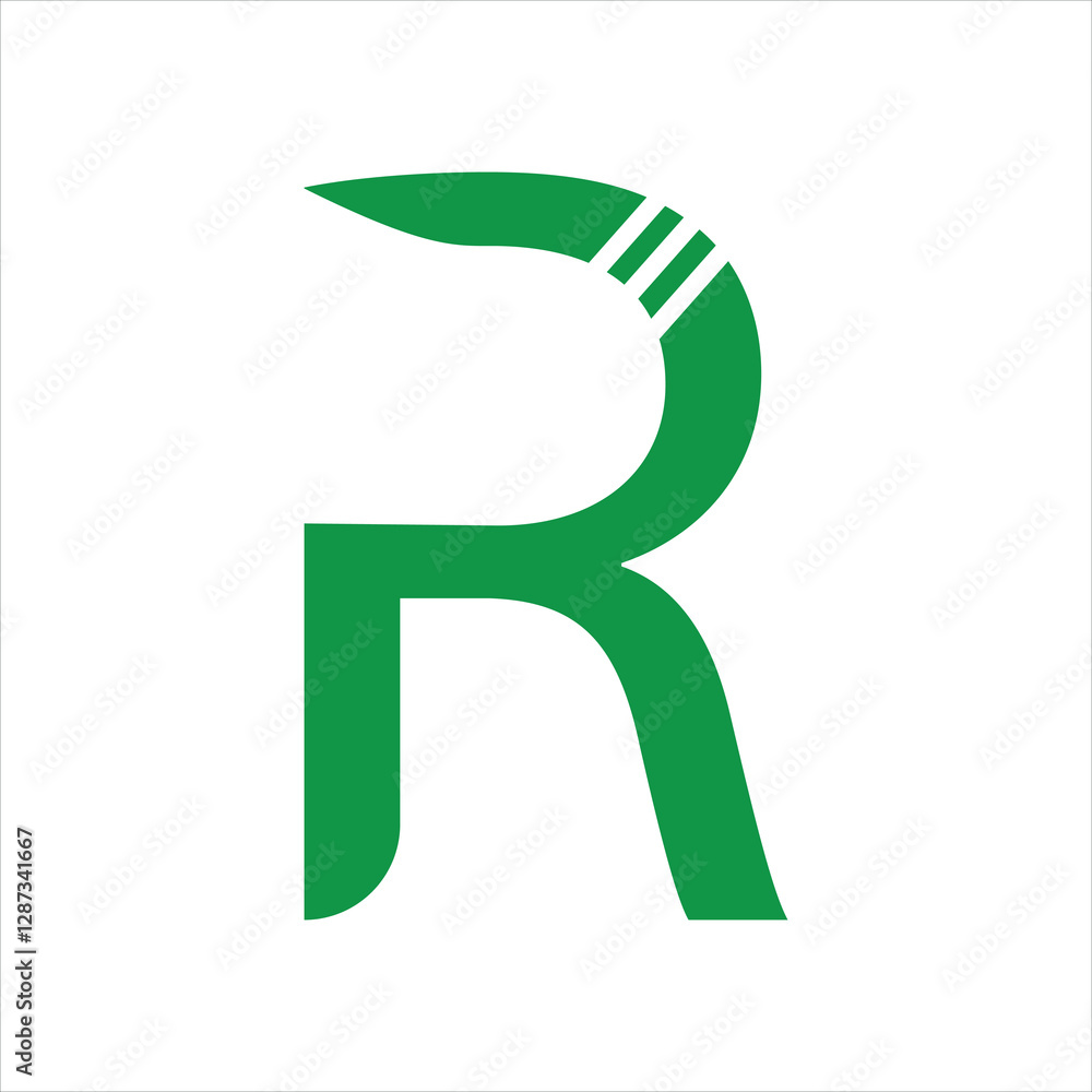 Letter R Modern Logo Collection with Line Pattern. Letter R Modern Logo Collection with Line Pattern.