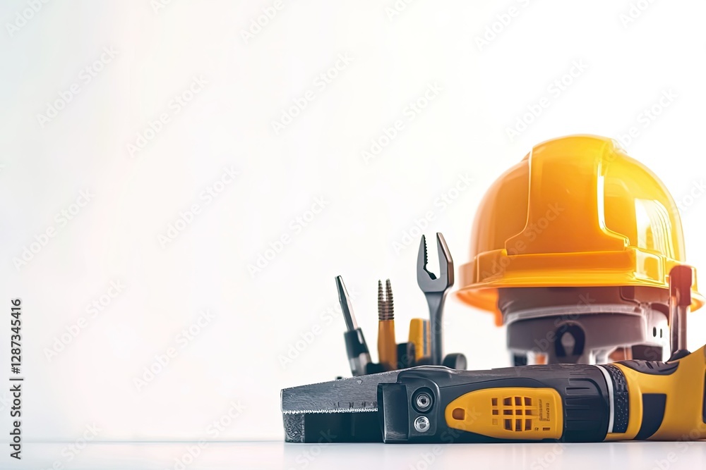 Construction Tools on a White Background a Collection of Construction Tools Construction,Repair Construction Tools on a White Background a Collection of Construction Tools Construction,Repair