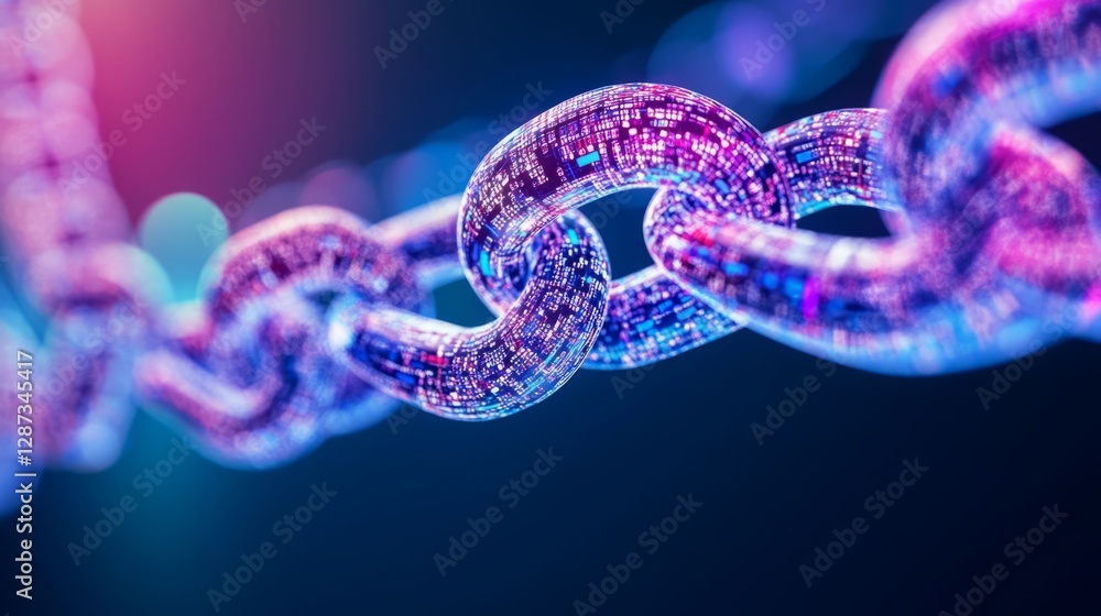 Blockchain network concept with digital distributed ledger technology featuring blockchain text and computer connections on a futuristic colored background, representing secure data transactions and d Blockchain network concept with digital distributed ledger technology featuring blockchain text and computer connections on a futuristic colored background, representing secure data transactions and d