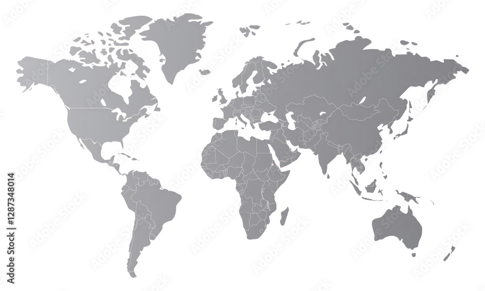 Fototapeta premium PNG World map minimalist design shapes.