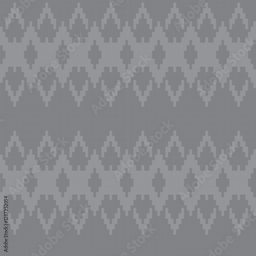 Monochrome Argyle Fair Isle Seamless Pattern Design