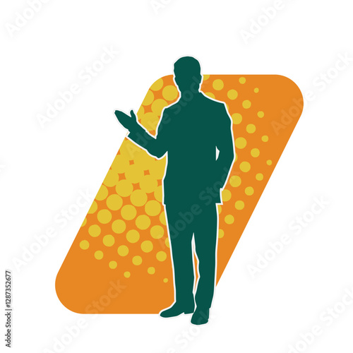 Silhouette of a corporate male in business man suit 