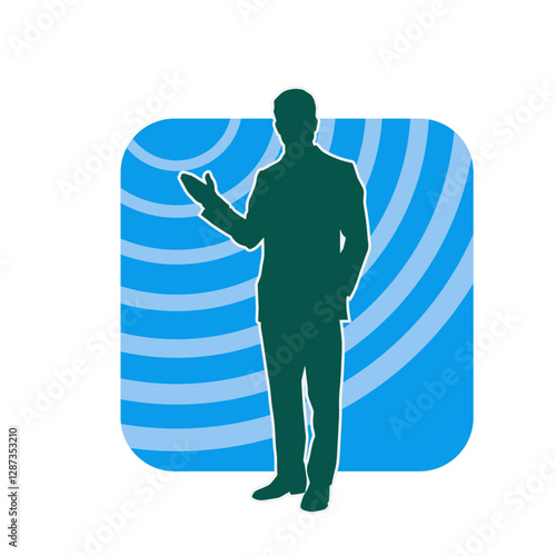 Silhouette of a corporate male in business man suit 