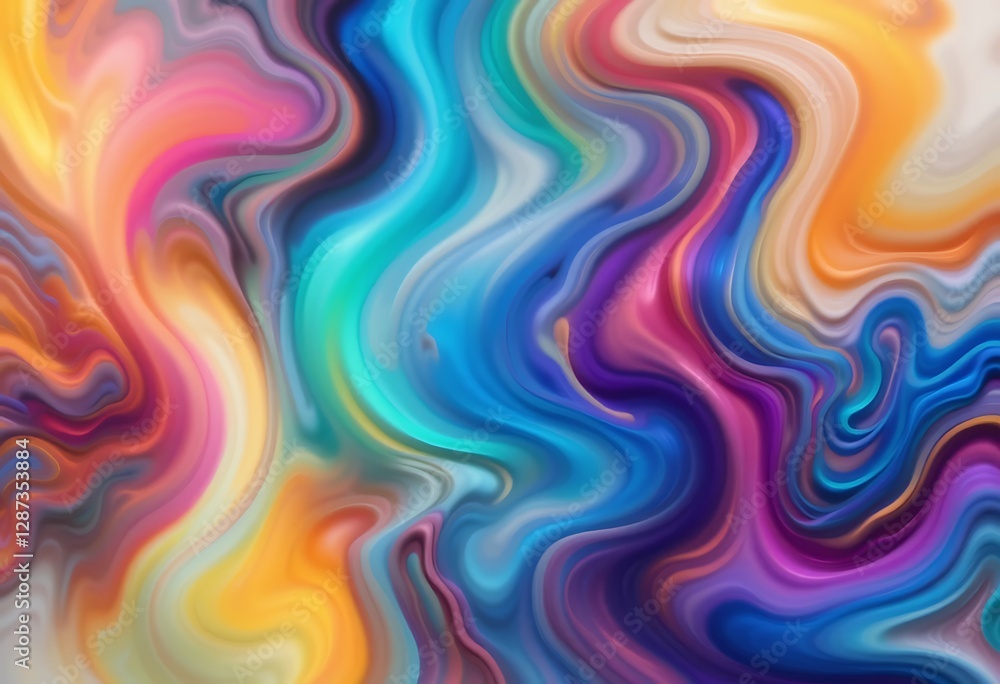 Fototapeta premium An abstract digital painting showing a vibrant flow of colors