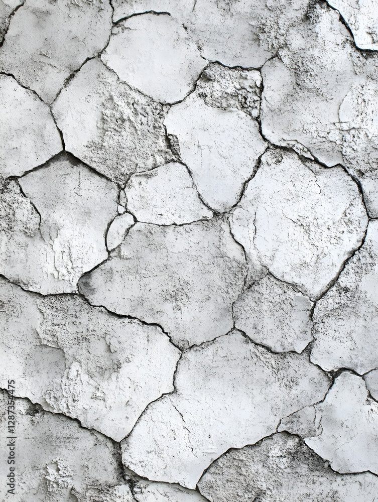 Abstract White Cracked Wall Texture Background with Detailed Surface and Rough Stone Pattern Abstract White Cracked Wall Texture Background with Detailed Surface and Rough Stone Pattern