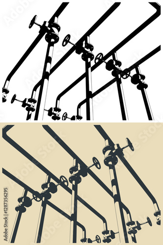 Industrial pipes and valves