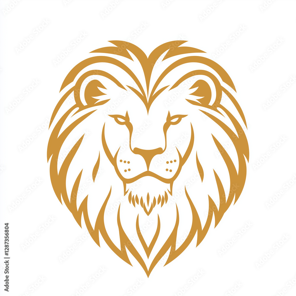Fototapeta premium Golden Lion Head Abstract Vector Illustration Wildlife Mane King