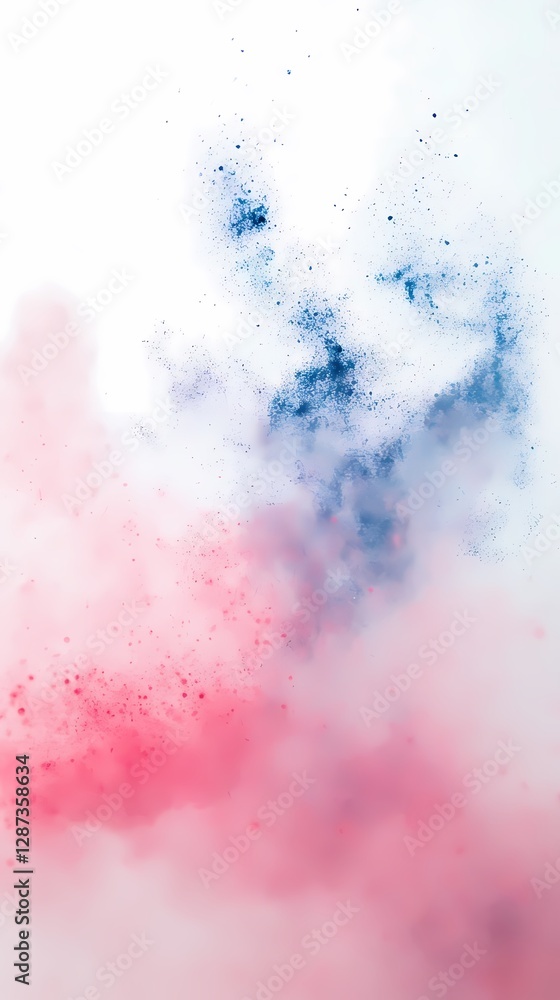 Obraz premium digital technology blue pink powder smoke poster background