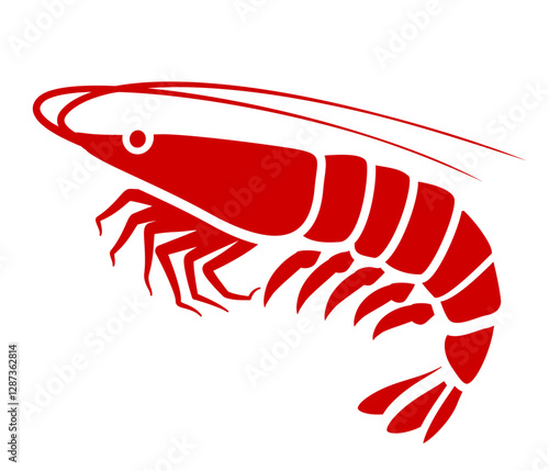 エビのシルエットイラスト fish silhouette design vector art illustration