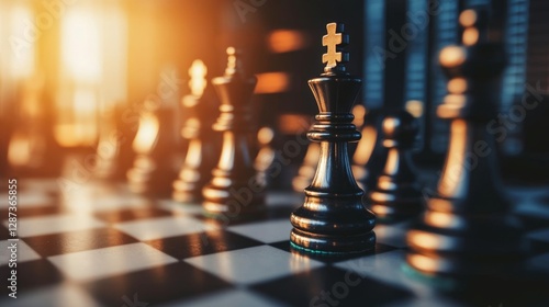 Wallpaper Mural Strategic trading moves chessboard concept global market infographic analytical perspective trading strategies Torontodigital.ca