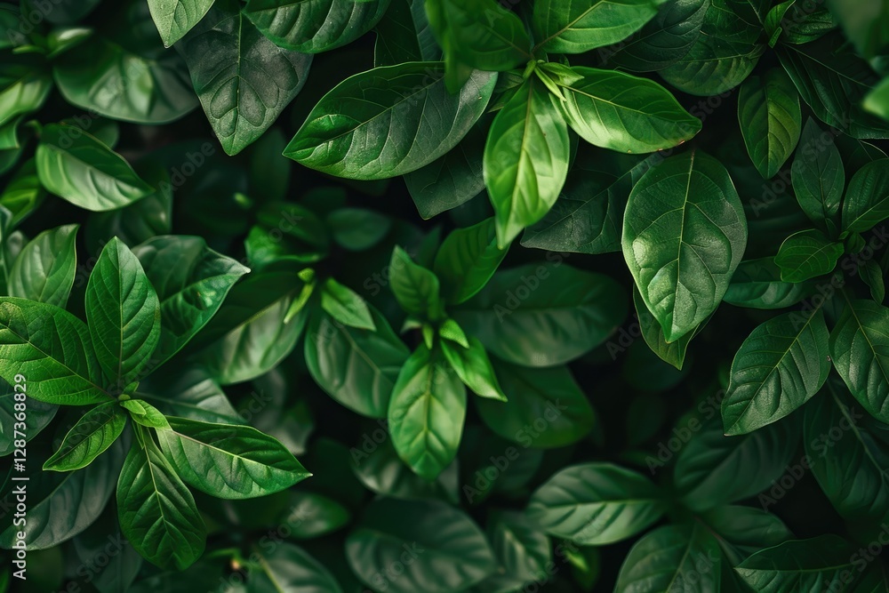 Detailed Color Image of Background Picture of Fresh Green Leaves in Nature Detailed Color Image of Background Picture of Fresh Green Leaves in Nature