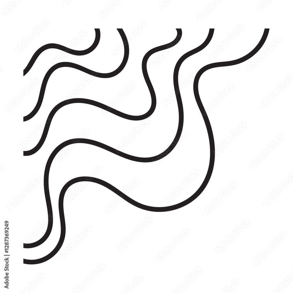 Fototapeta premium Abstract Border Minimal Wavy Line Art
