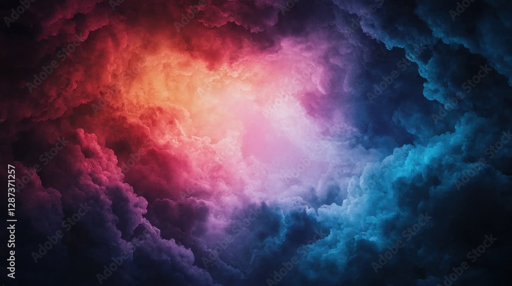 Vivid Colorful Clouds with Dramatic Lighting and Abstract Design Vivid Colorful Clouds with Dramatic Lighting and Abstract Design