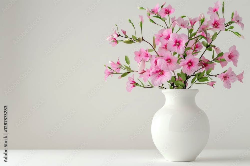 Clear Pixel Image of Arrangement with Spring Flowers in White Vase Clear Pixel Image of Arrangement with Spring Flowers in White Vase