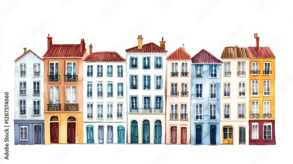 Colorful European Style Buildings in Charming Urban Setting Colorful European Style Buildings in Charming Urban Setting