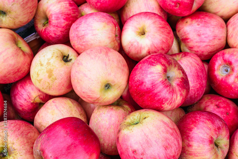 Close-up of Fresh Red Apples with Vibrant Colors Close-up of Fresh Red Apples with Vibrant Colors