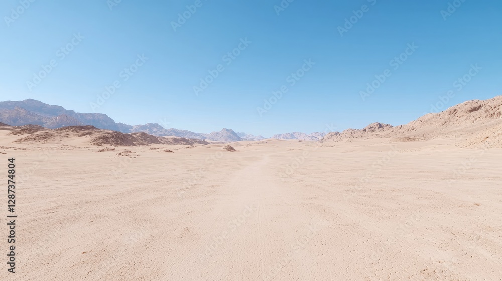 Empty desert road stretching to distant mountains. Possible stock photo use Empty desert road stretching to distant mountains. Possible stock photo use
