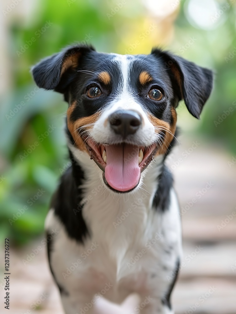Happy dog in garden. Possible use stock photo Happy dog in garden. Possible use stock photo