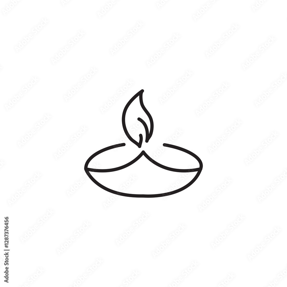 Diwali diya icon, vector simple flat black linear illustration for web and app..eps Diwali diya icon, vector simple flat black linear illustration for web and app..eps