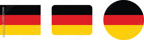 German Flag in Various Shapes for Design Use