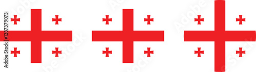 Three Georgia Flag Designs on a White Background