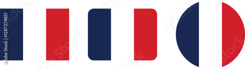 Free Download Abstract French Flag Design with Geometric Shapes - GFXLoad