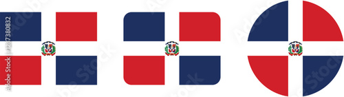 Dominican Republic Flag Designs in Various Shapes