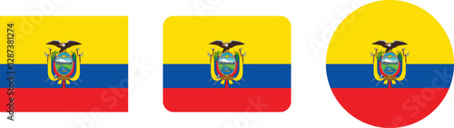 Ecuadorian Flag: Three Variations for Diverse Uses