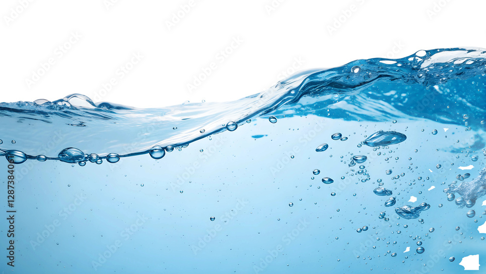 Rippling water flow natural environment abstract isolated on transparent background