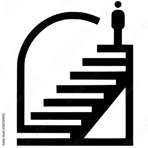 Silhouette going up stairs