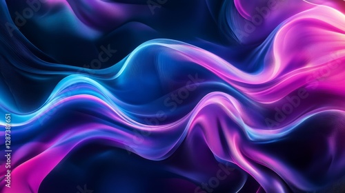 Wallpaper Mural Futuristic digital background featuring high-tech abstract design with glowing neon elements, dynamic light trails, and sleek cybernetic patterns, perfect for modern technology concepts, sci-fi interf Torontodigital.ca