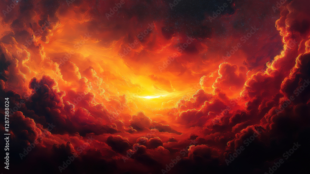 A mesmerizing view of the universe with clouds, glowing galaxies, and distant planets in the night sky A mesmerizing view of the universe with clouds, glowing galaxies, and distant planets in the night sky