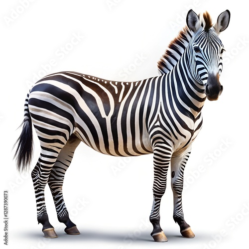 zebra on white background