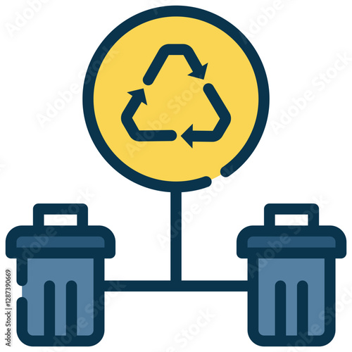 recycle garbage bin trash waste management filled outline icon
