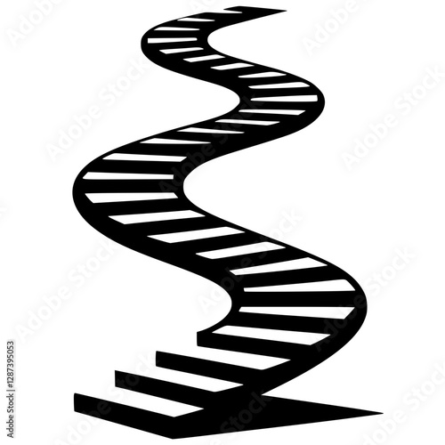 Silhouette of long stairs
